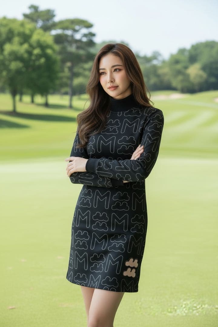 新品タグ付mutaMARINE ゴルフボンディングワンピース サイズ1 ブラック