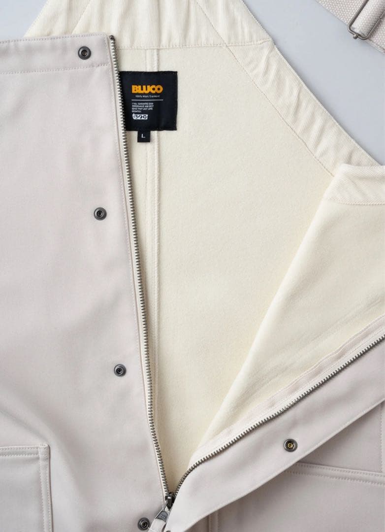 BLUCO/ブルコ　STRETCH WARM OVERALL アイボリー　XL