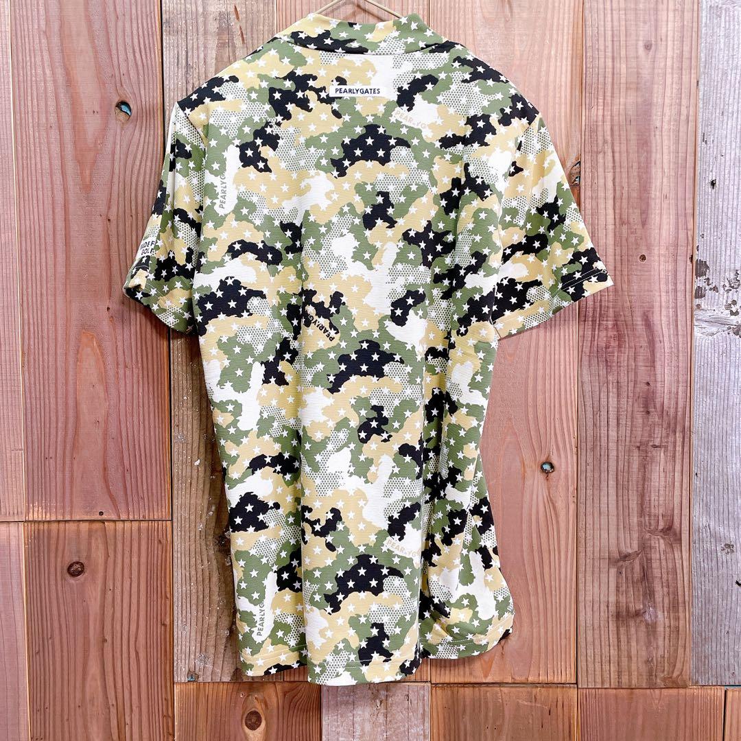 PEARLYGATES パーリーゲイツ カモフラ 星柄 総柄 半袖 モックネック