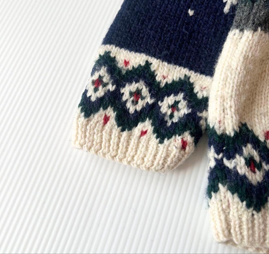 ラルフローレン　長袖ニット　ネイビー　犬　スキー　ノルディック