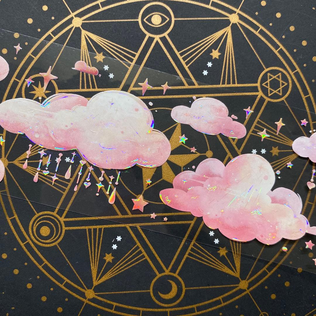 【9011】海外　マステ　中古巻　貝殻光マスキングテープ　雲　装飾系