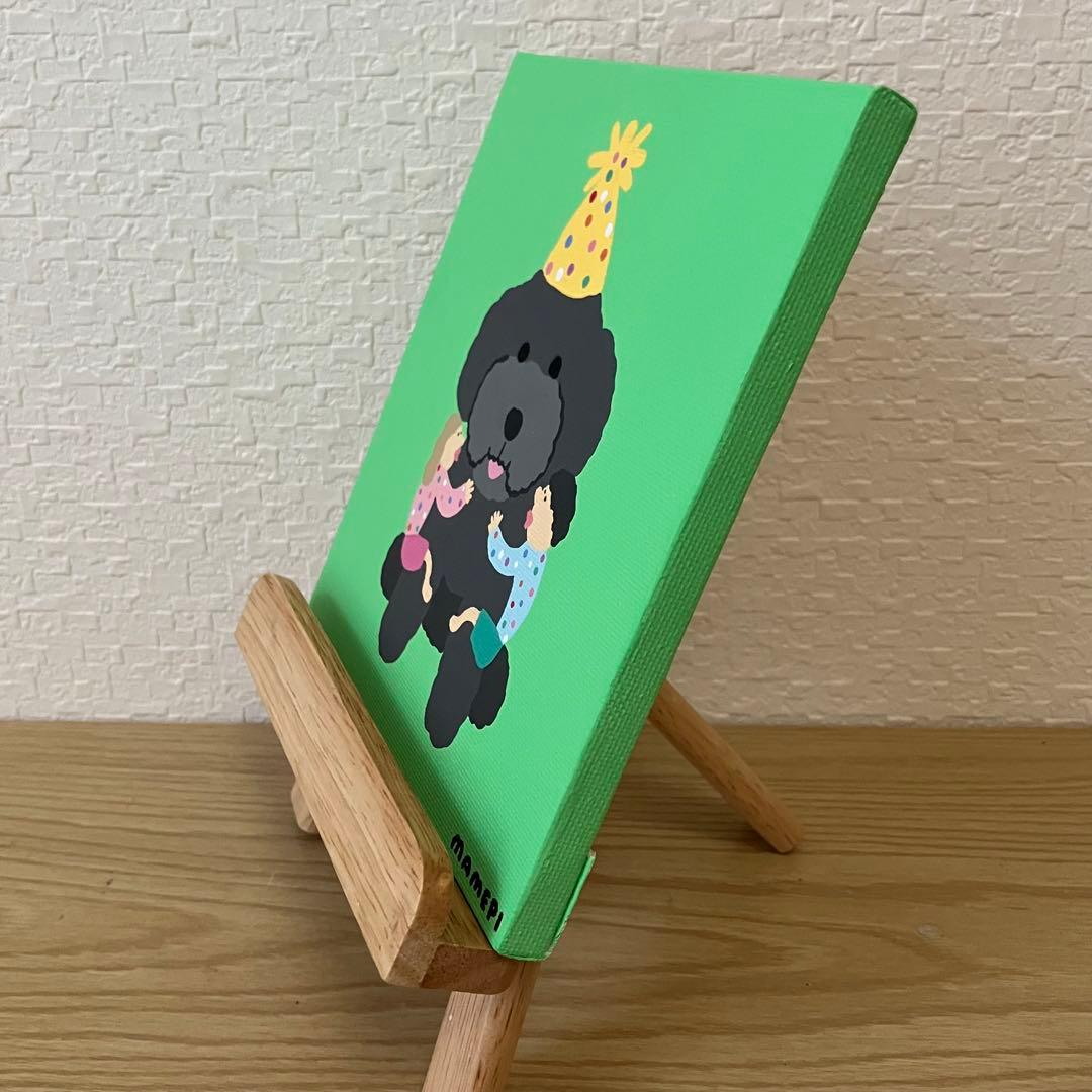 m様　2枚セット　原画【花束とトイプーちゃん】　【ぎゅっ♡】　150×150mm