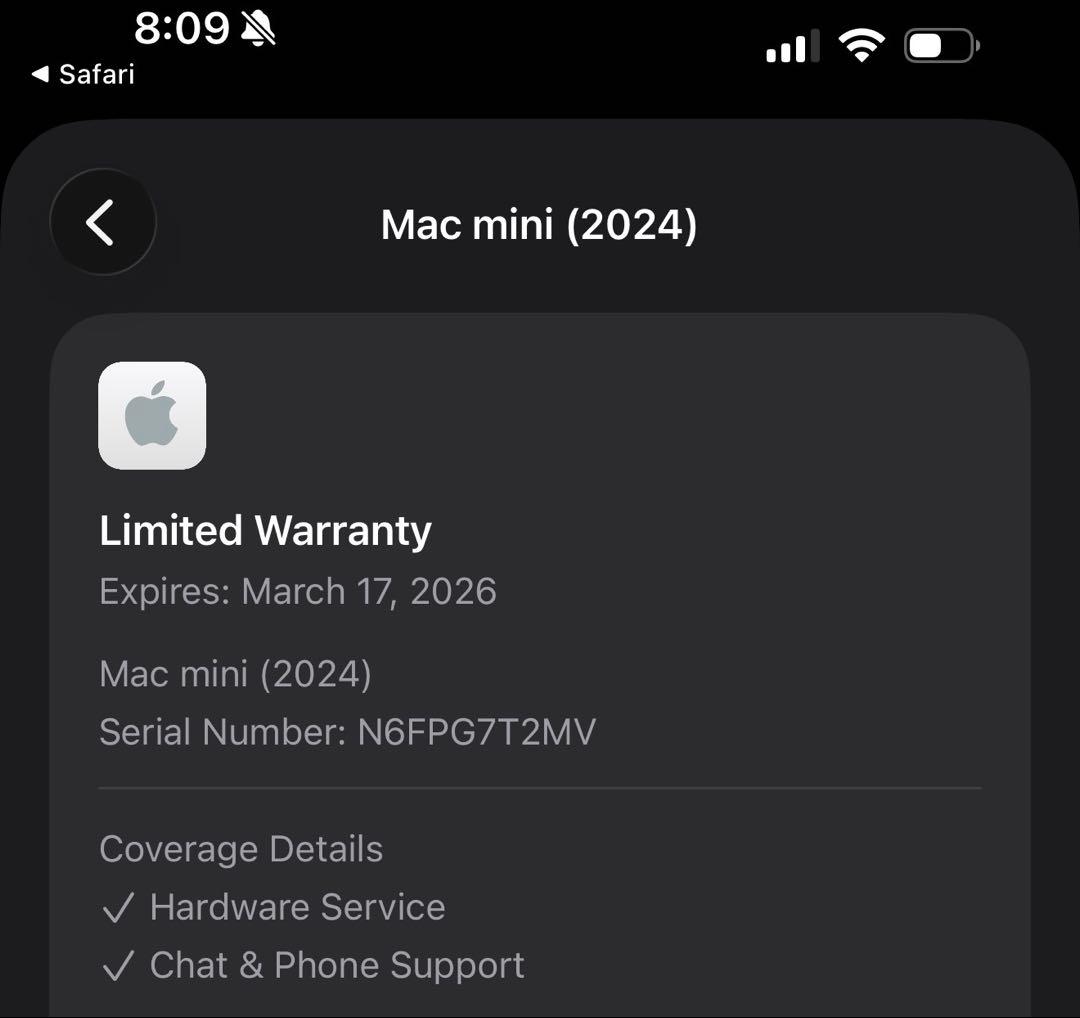 Apple M4チップ Mac mini 24GBメモリ 512GB ２０２４