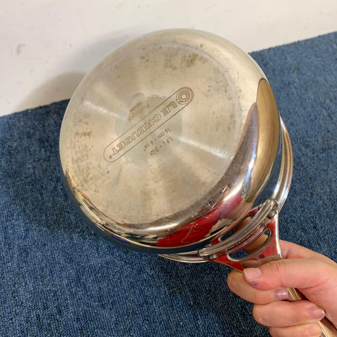 ル・クルーゼ ステンレス片手鍋　ソースパン 蓋つき　16㎝