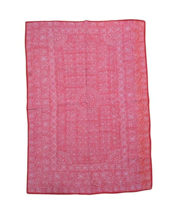 #167 ヴィンテージ ラリーキルト / カンタキルト ソファカバー /ラグ 赤