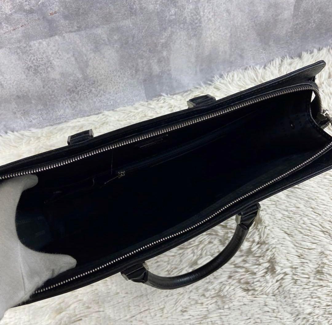 極美品 BURBERRY レザー ビジネスバッグ サフィアーノ ブラック