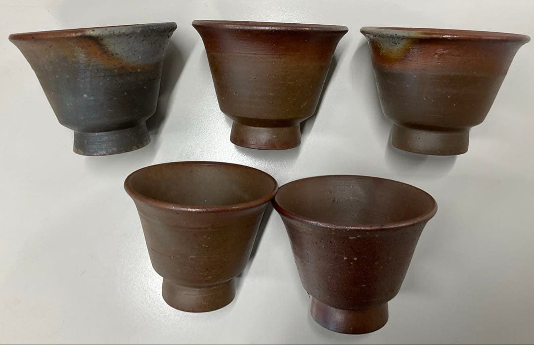 備前焼　宝瓶・湯冷し・煎茶器五客セット(安東利喜)　名品