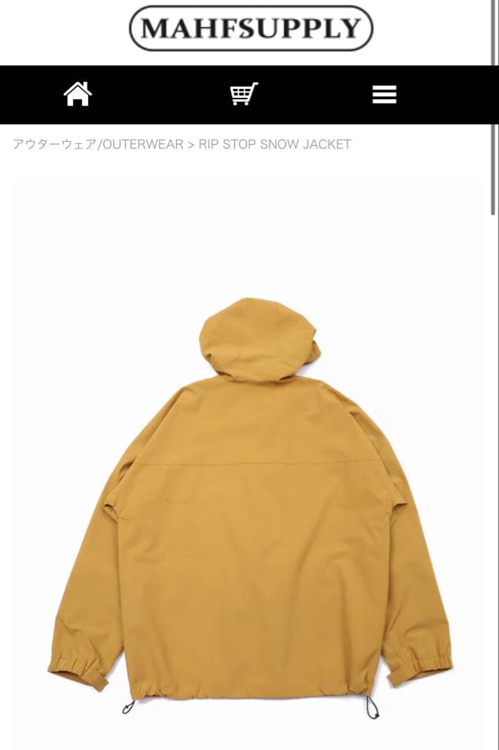 【新品】MAHF リップストップジャケット　マスタード　 XXXLサイズ