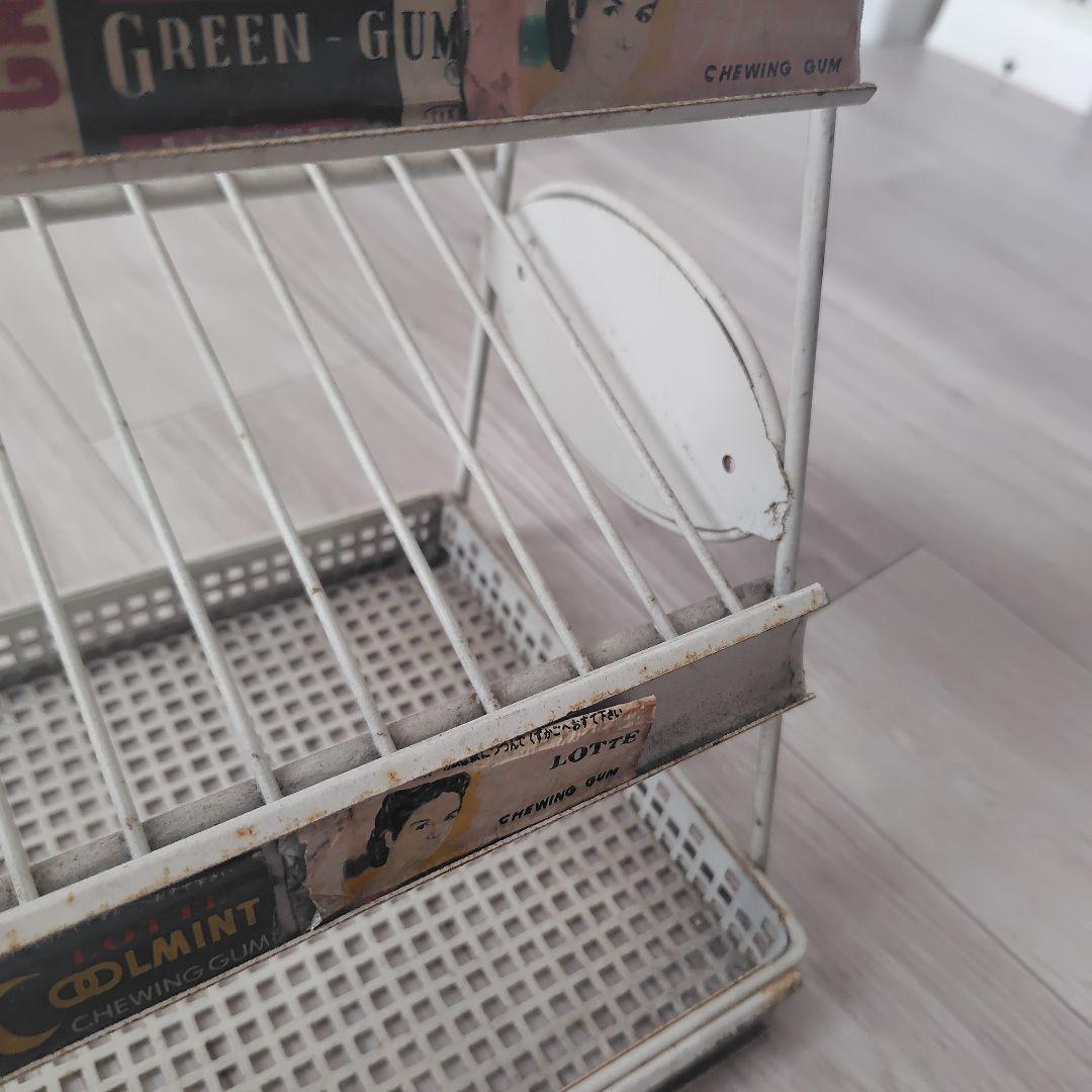 LOTTE 陳列スタンド 3段 ホワイト　昭和レトロ