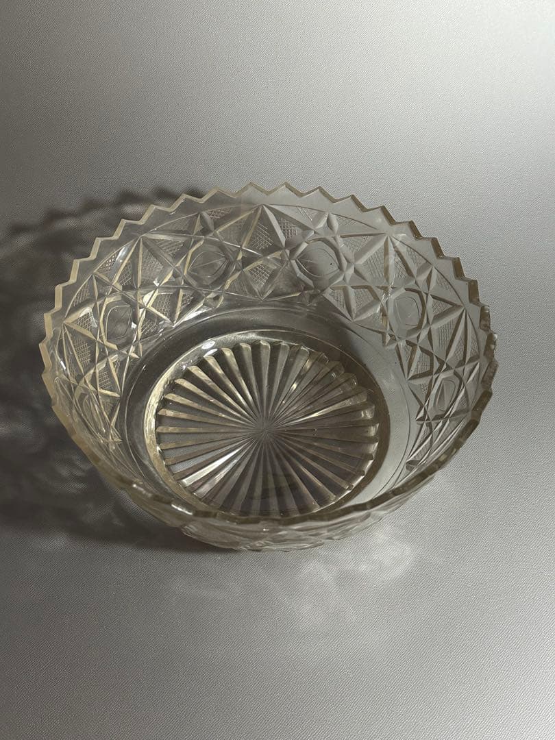 江戸ガラス　切子　鉢　江戸時代後期　合わせ箱　検索:薩摩切子　キリコ　ギヤマン