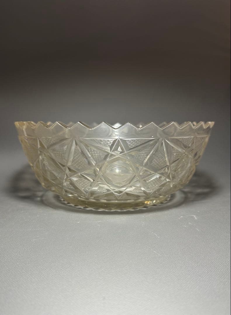 江戸ガラス　切子　鉢　江戸時代後期　合わせ箱　検索:薩摩切子　キリコ　ギヤマン