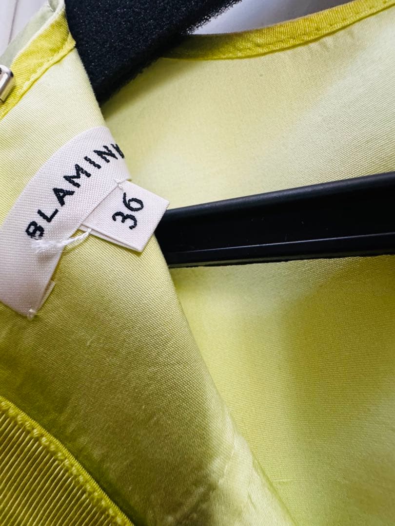 滝沢眞規子さん着用同一色違い【BLAMINK ブラウス36ライムイエロー】