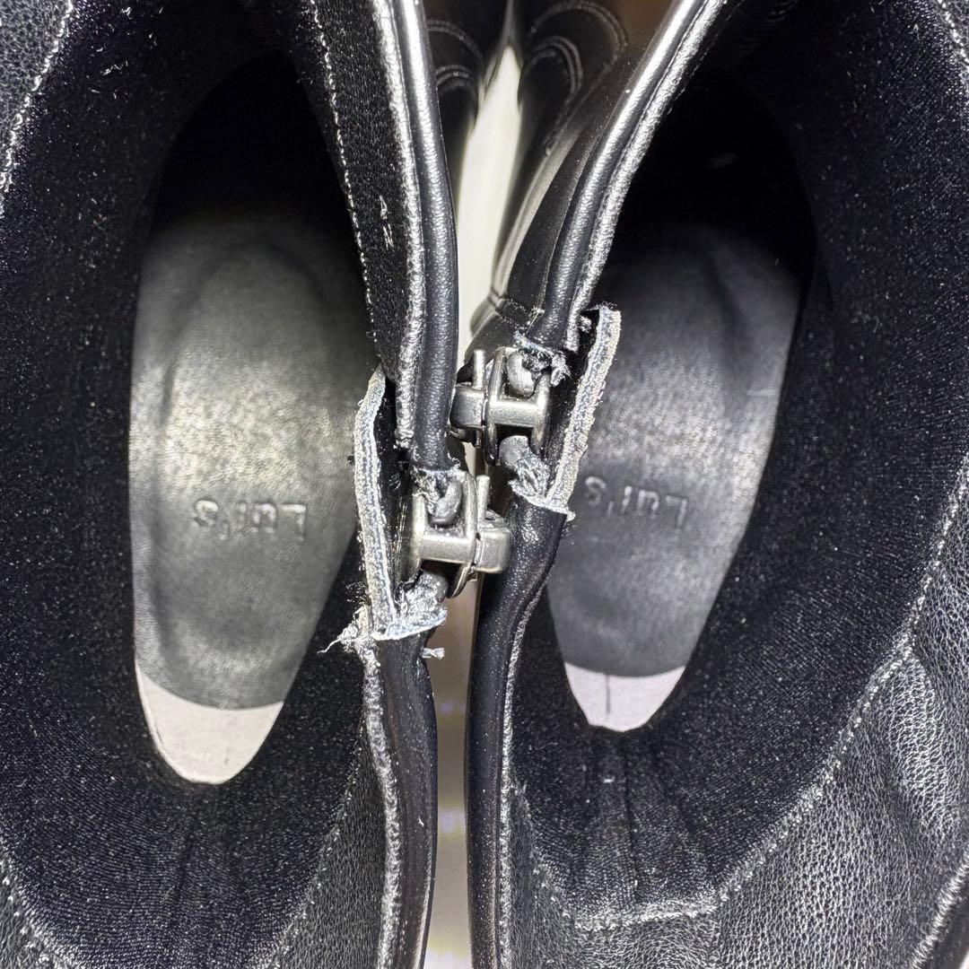 【本革】Lui’s ルイス ヒールレザーブーツ 42 黒 メンズ ウエスタン