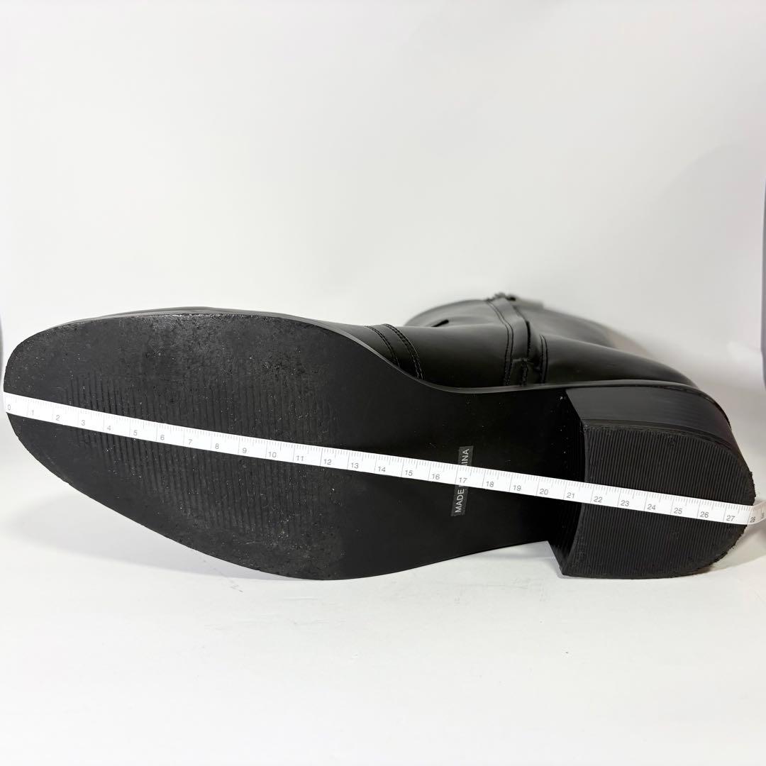 【本革】Lui’s ルイス ヒールレザーブーツ 42 黒 メンズ ウエスタン
