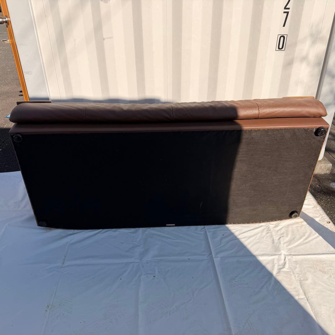 カリモク オールド　レザー 3Pソファ 本革 ブラウン系　 レトロ