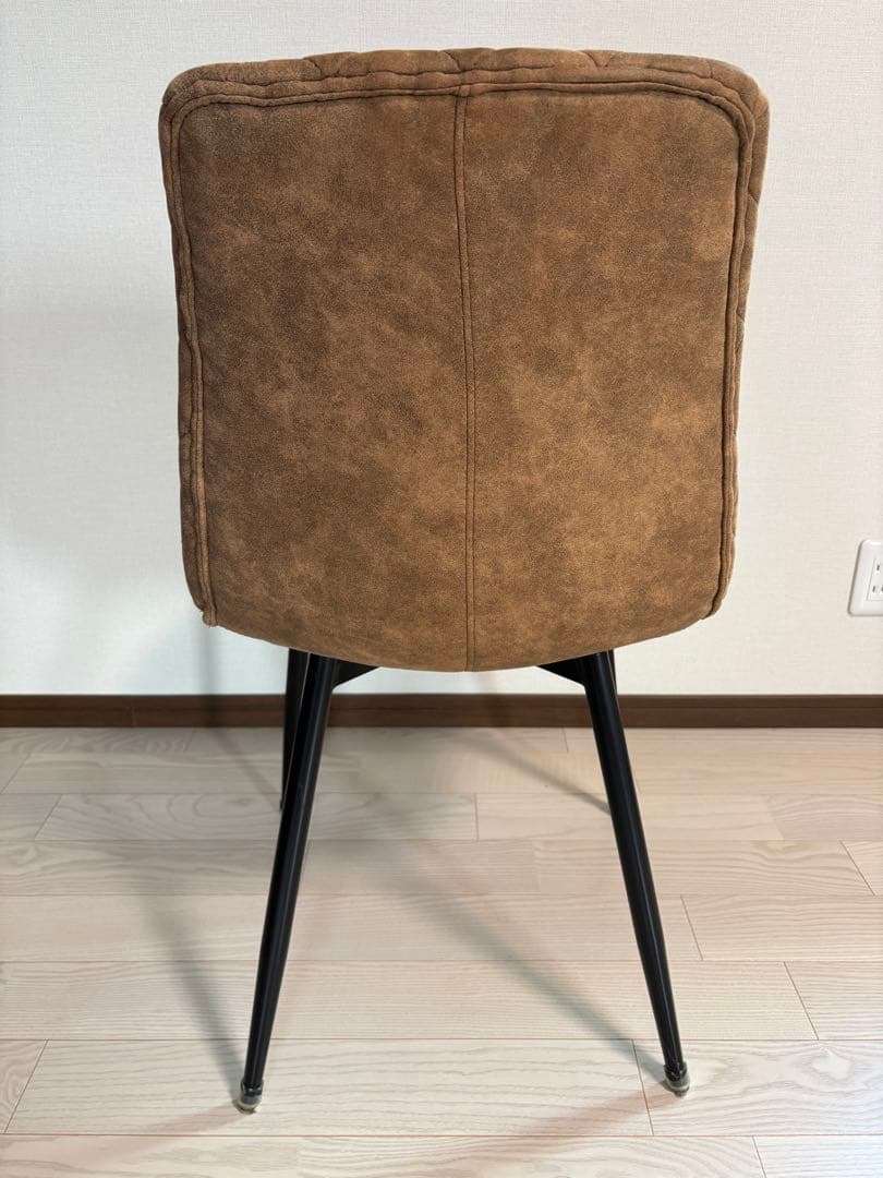 スエードアンティーク調 ダイヤモンドキルティング チェア モカ