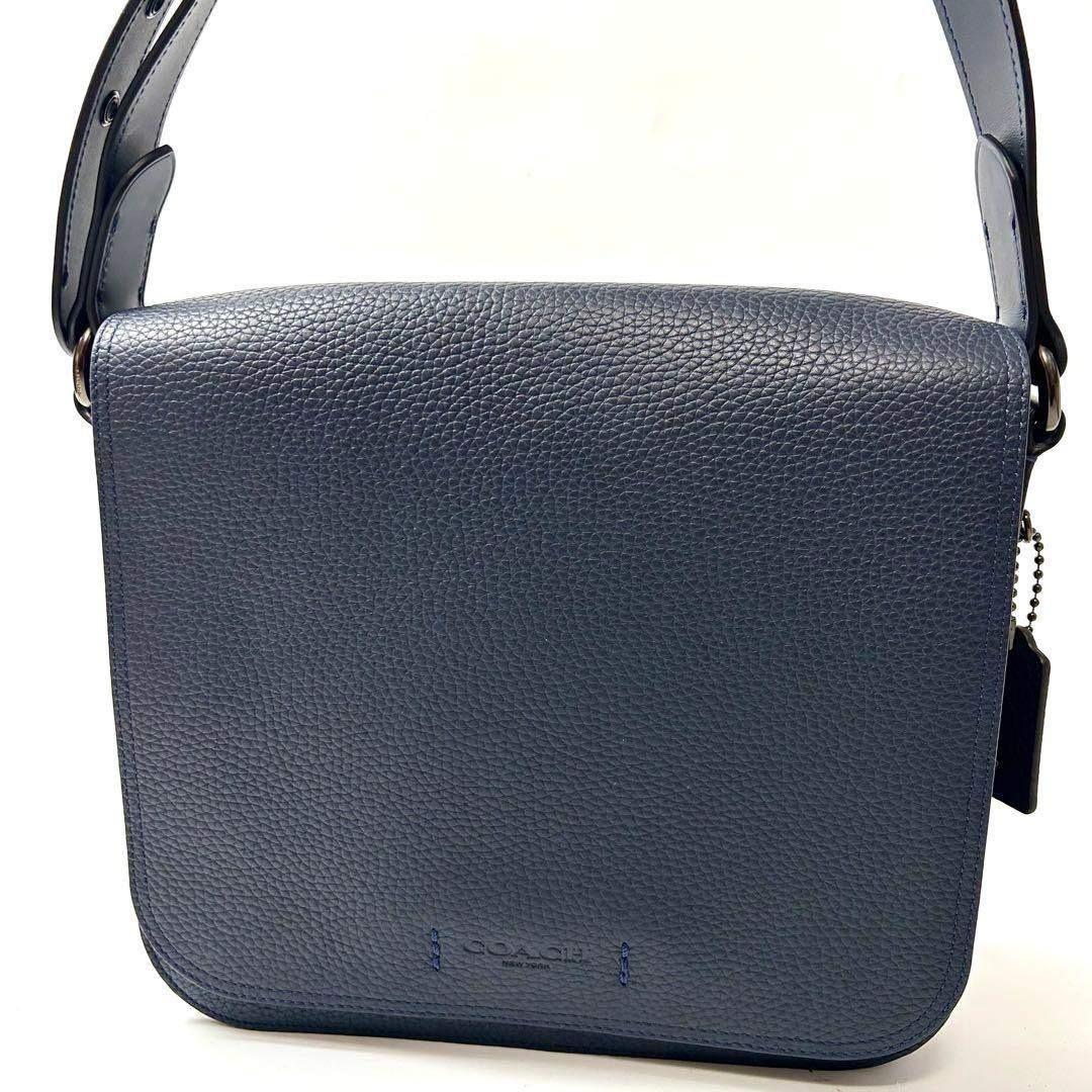 美品　コーチ　ゴッサム　レザー　クロスボディバッグ　C0241 シボ革　ネイビー