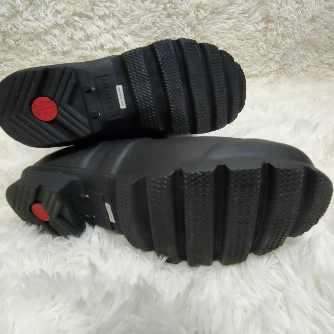 【美品】HUNTER レディース 長靴 バックル付き ブラック 23cm