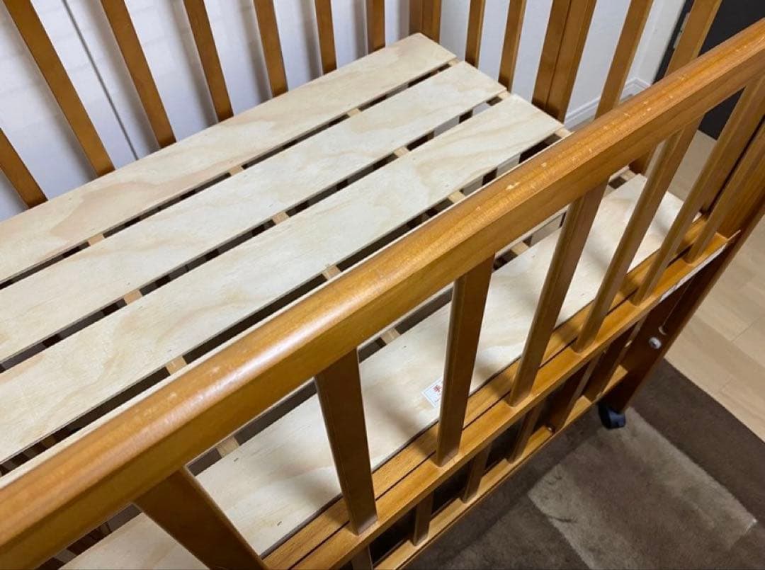 大和屋 パタン 折りたたみ ミニベビーベッド マットレス付き☆