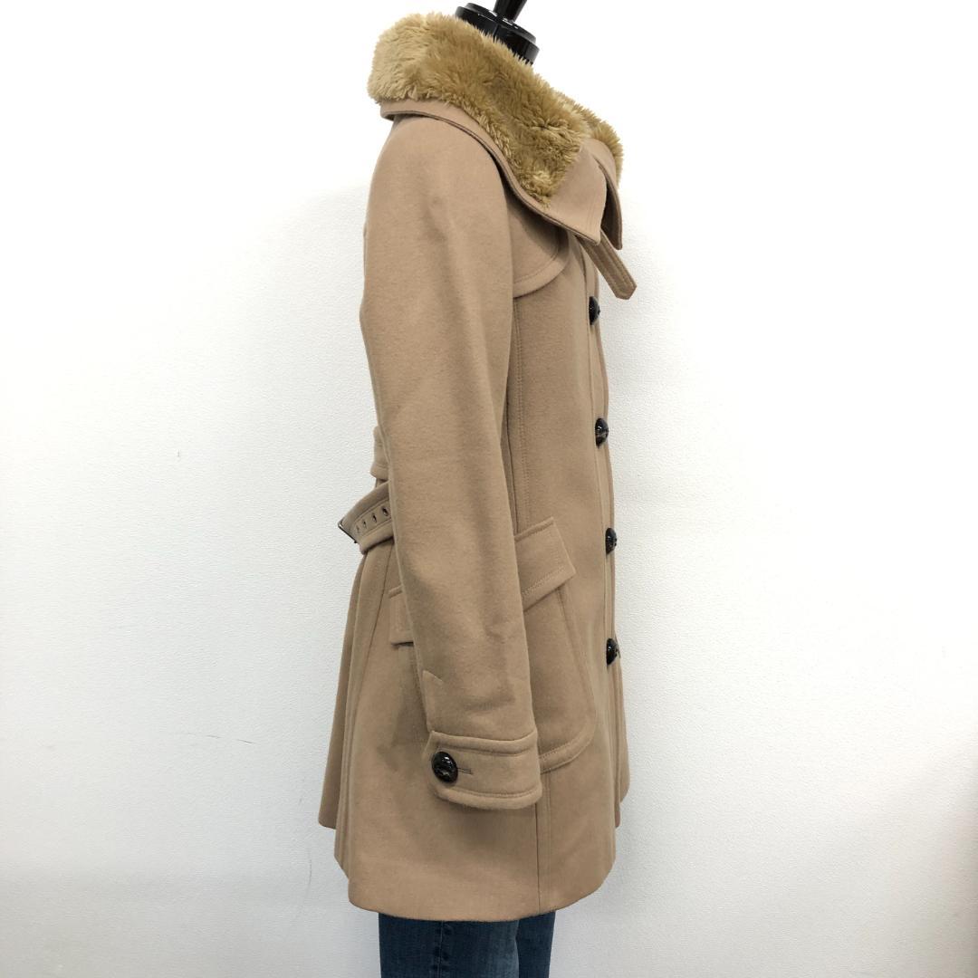 【美品】10F253 バーバリーブルーレーベル ウールコート キャメル 38 M
