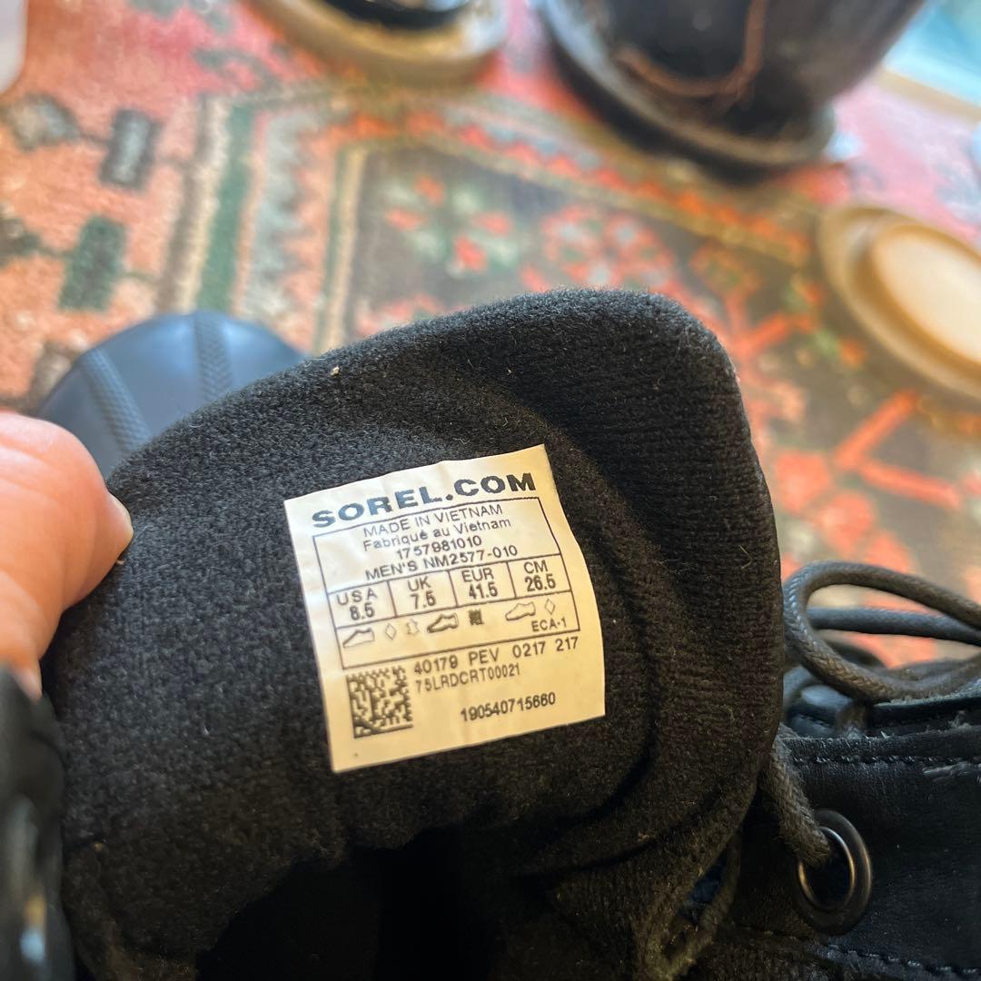 SOREL 防水性 ブラックレザーブーツ