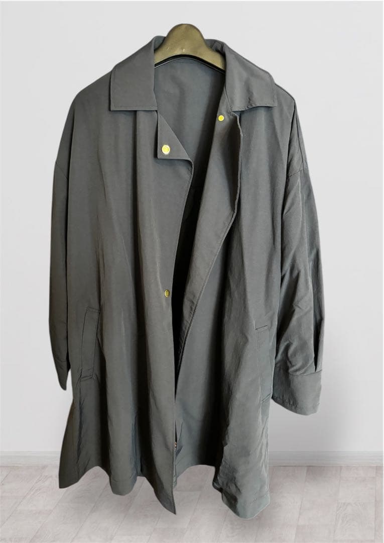 Aラインナイロンコート harukaさんコラボ　ネイビー　36