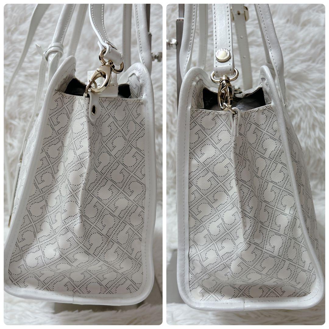 GHERARDINI ゲラルディーニ 2way ハンドバッグ ソフティ 総柄 白