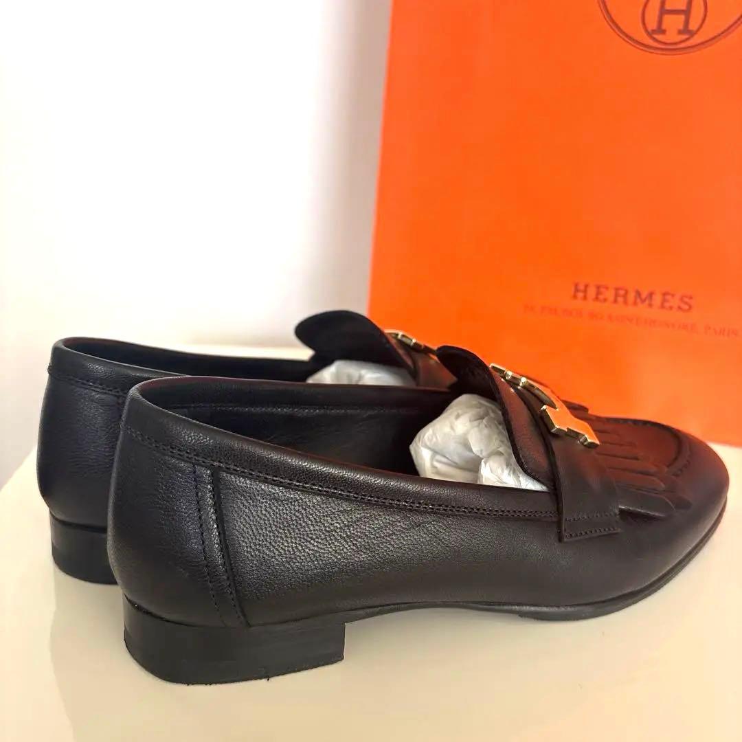 エルメス☆モカシン ロワイヤル☆ 黒 35 定価¥198,000