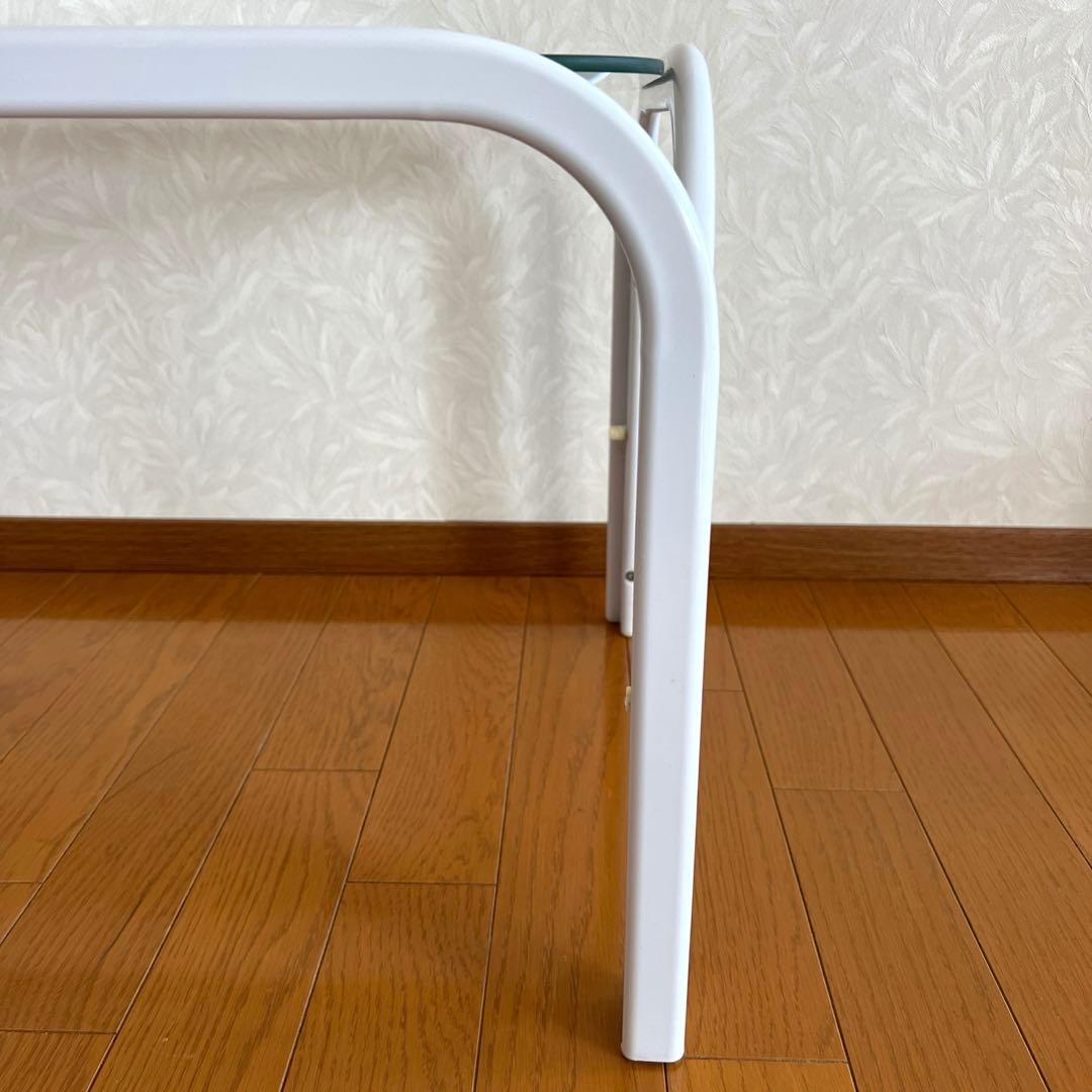 80s 90s モダン ガラステーブル ミッドセンチュリー アイアン 白ホワイト