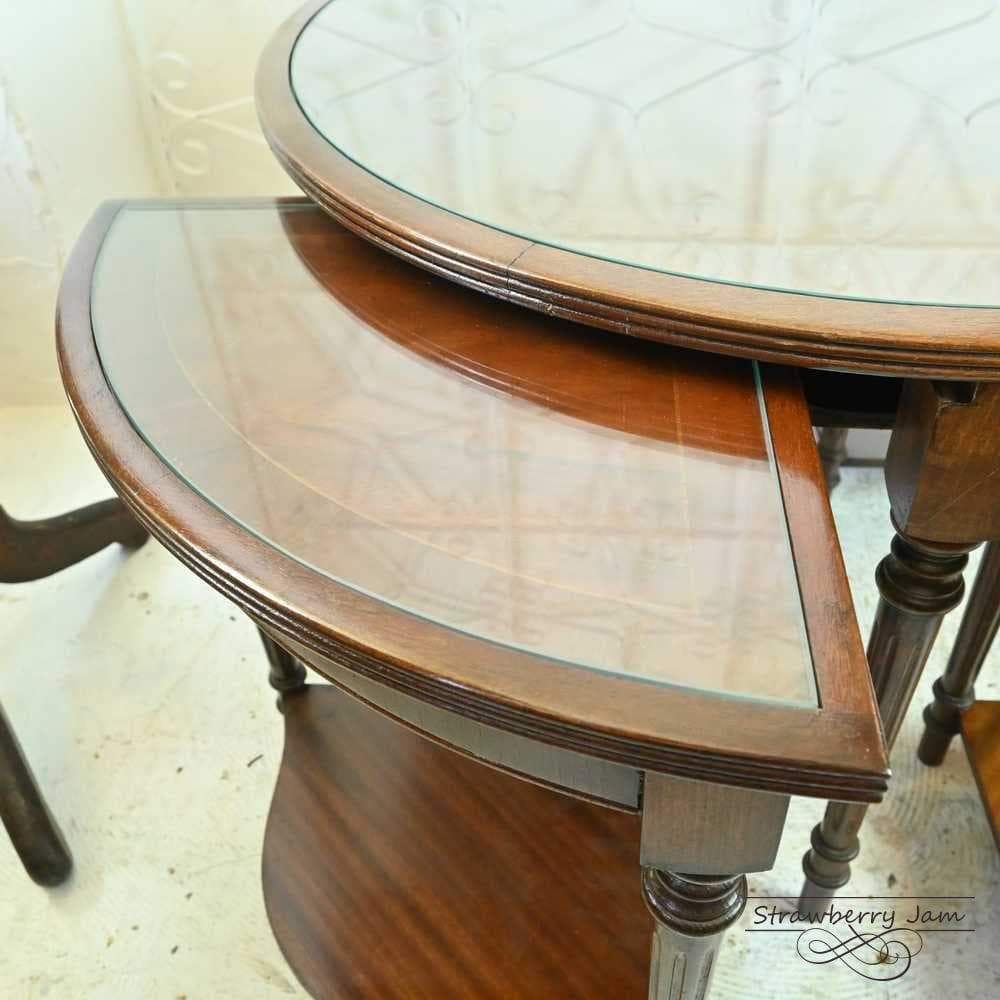 雅*様 【早い者勝ち】L3705-264 英国アンティーク 丸テーブル ネストテ