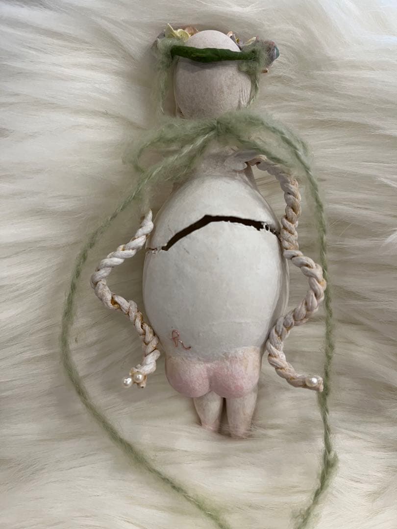 手作り卵型人形 花冠付き　作家　haruhiさま