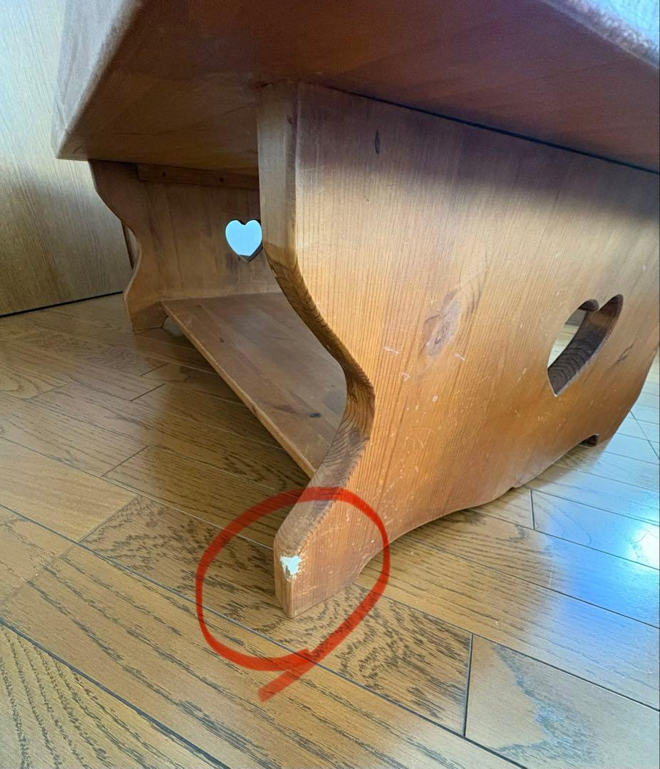 カントリーハート型のくり抜きローテーブル コーヒーテーブル