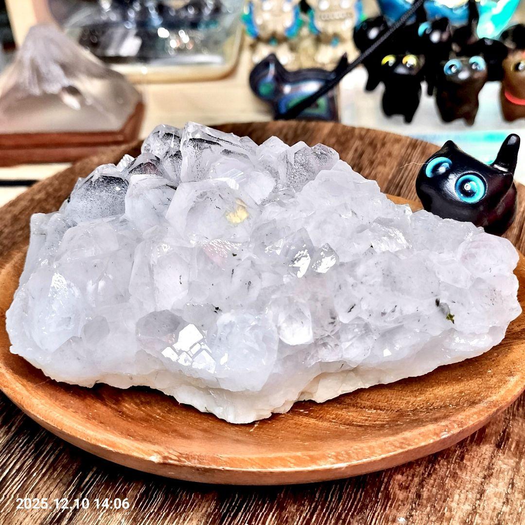 超希少 天然 ヒマラヤ ブラックファントム水晶クラスター 虹 ヒマラヤ水晶 原石