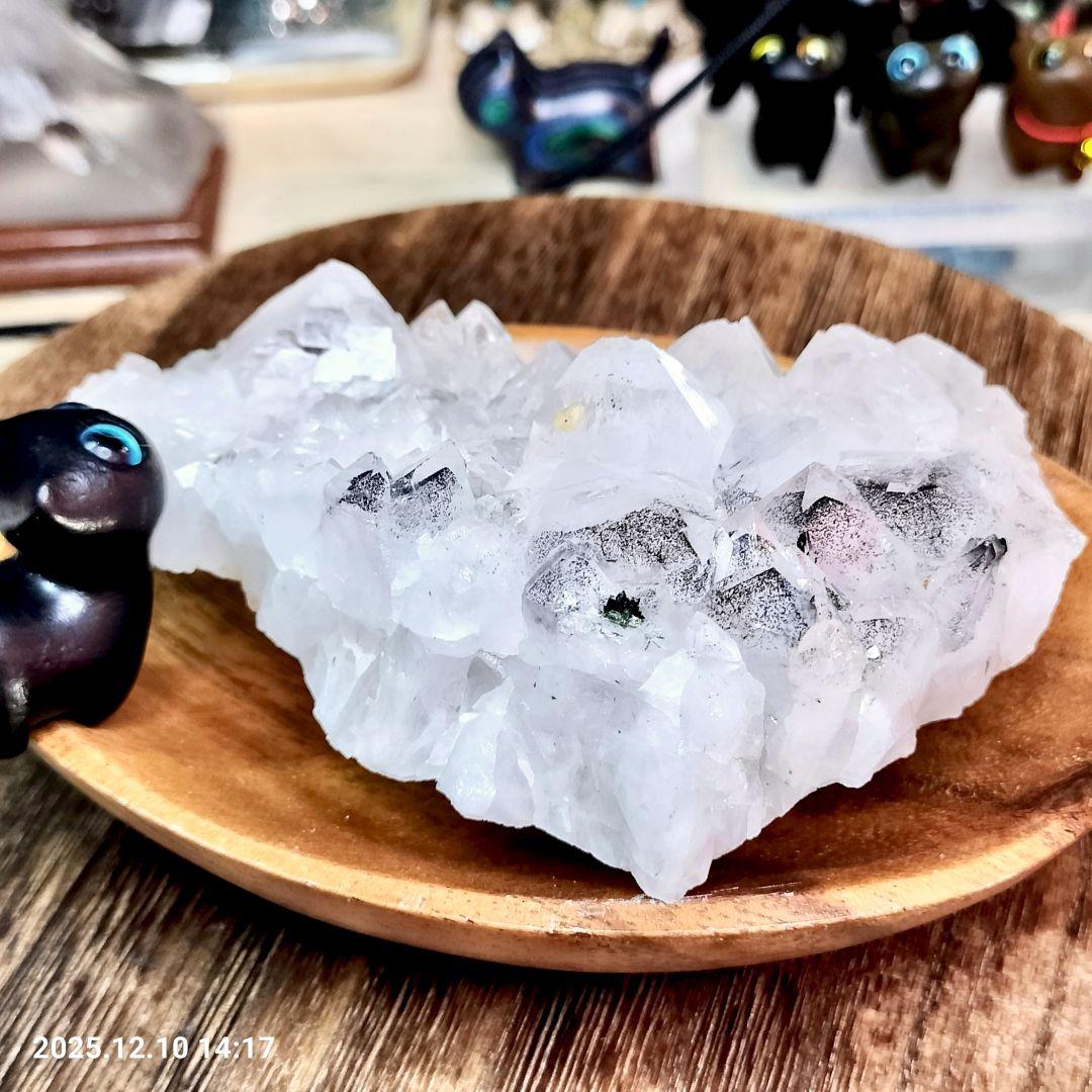 超希少 天然 ヒマラヤ ブラックファントム水晶クラスター 虹 ヒマラヤ水晶 原石