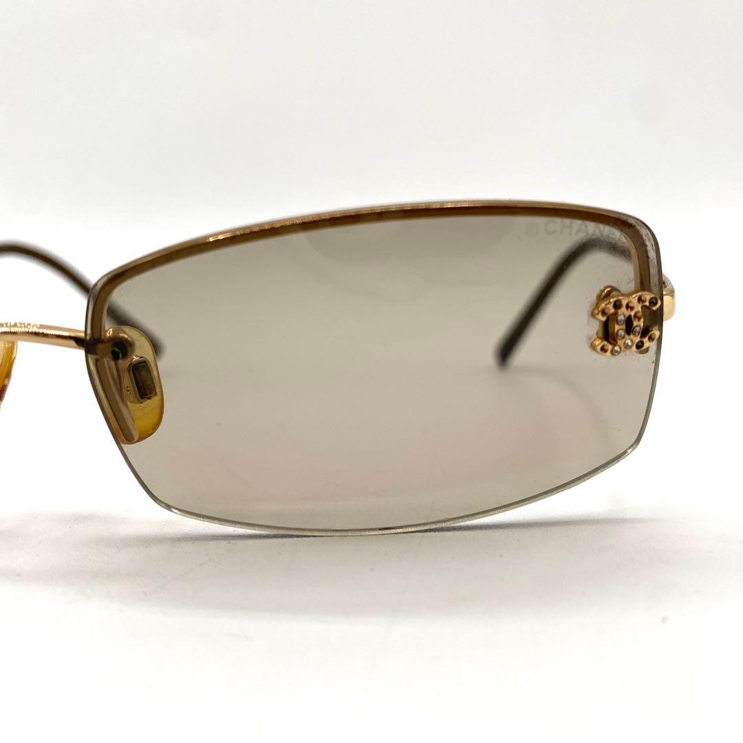 CHANEL サングラス　ゴールド　ココマーク　ラインストーン　4093-B
