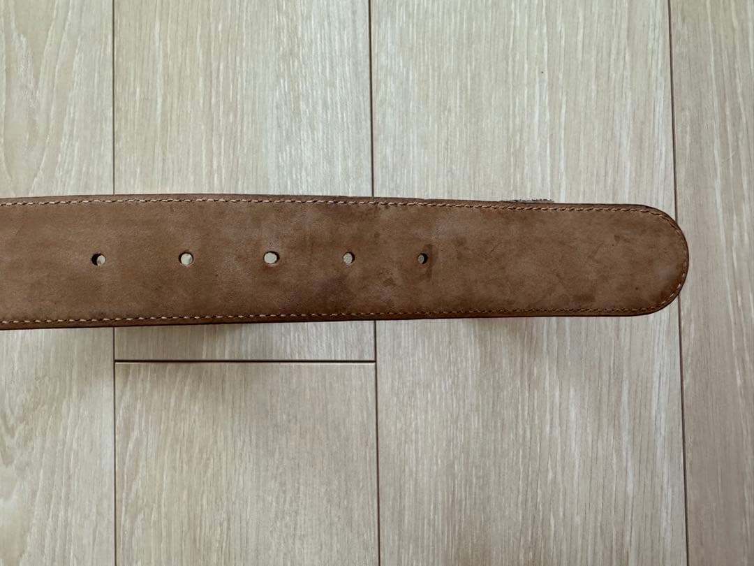 チシマ レザーベルト 114876 インターロッキング GGバックル ゴールド