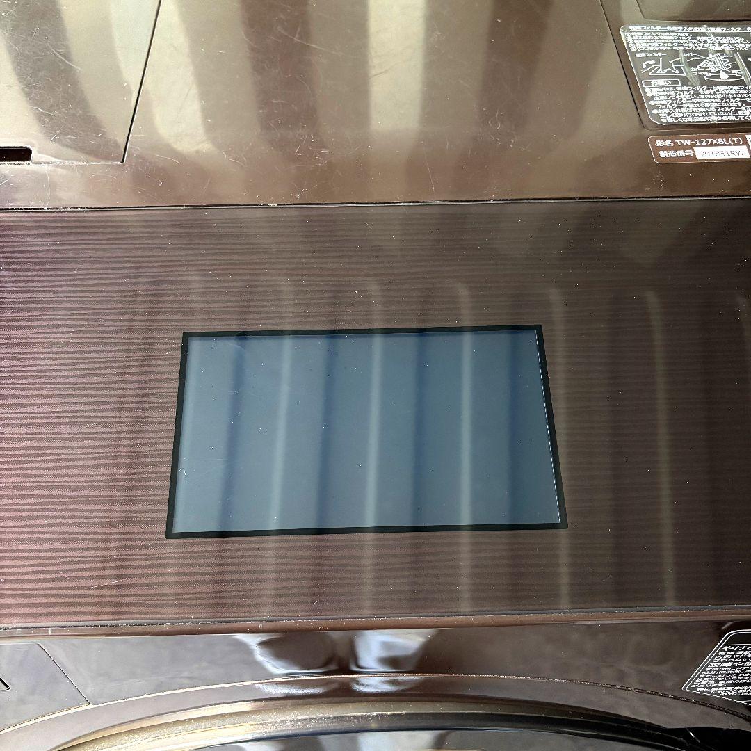 配送設置無料！純正東芝おしゃれブラウンウルトラファインバブル洗濯乾燥機！完動美品