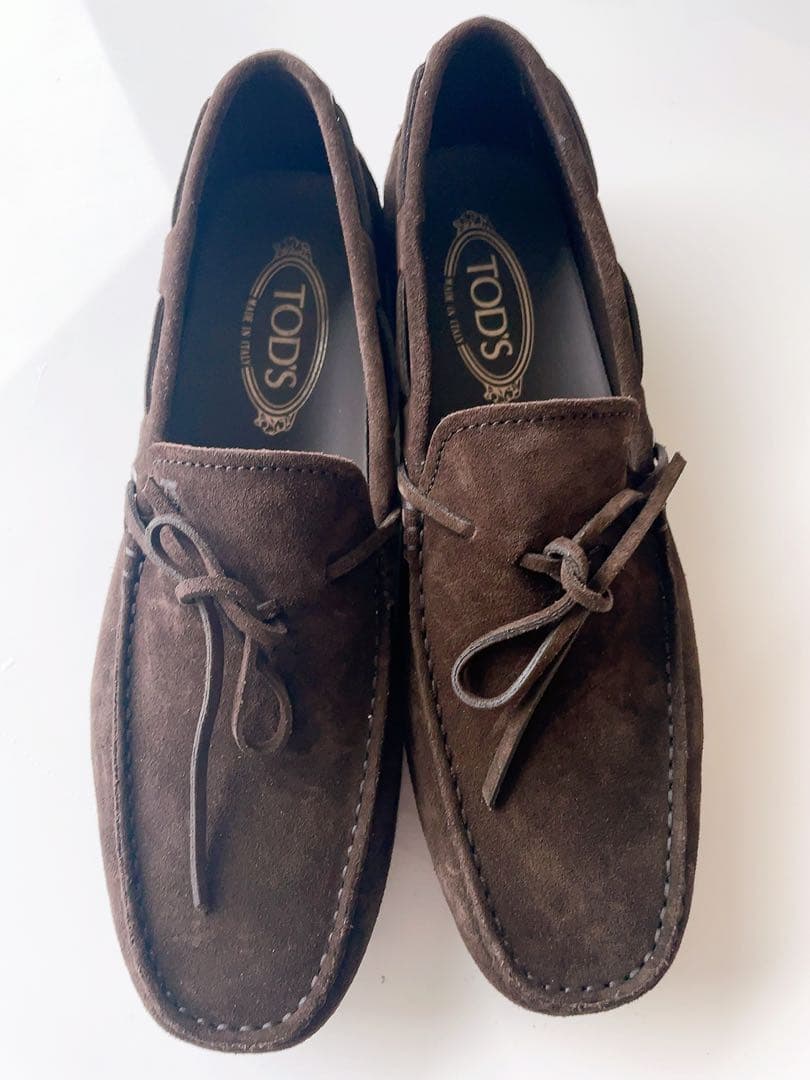 【ミャオサン】ブラウン スエード シティーゴンミーニ ドライビングシューズ