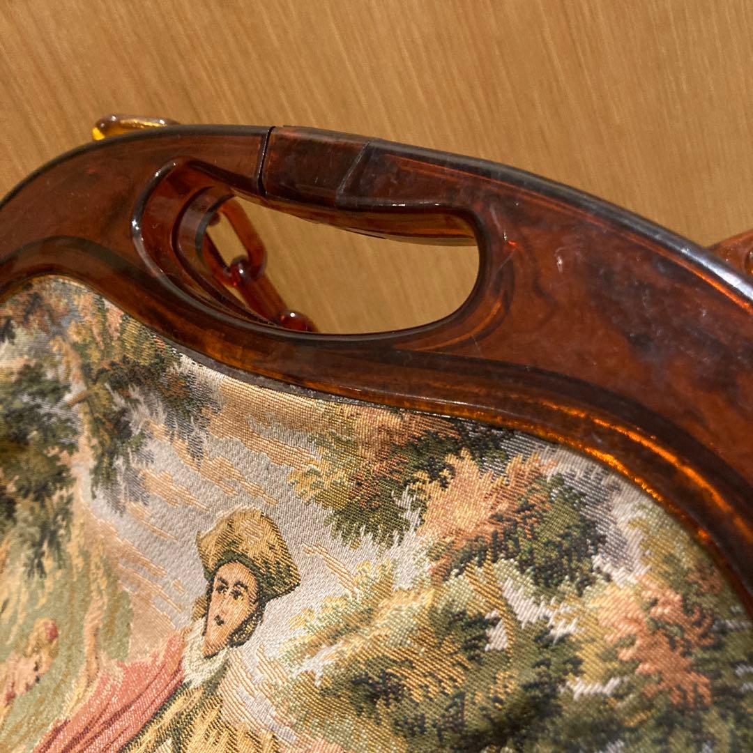 ヴィンテージ プチポワン 刺繍 フランス製 アンティーク ハンドバッグ