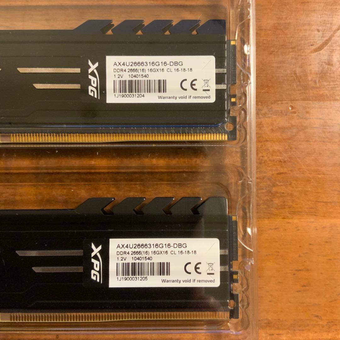 DDR4 メモリ 32GB (16GBx2) 2666MHz