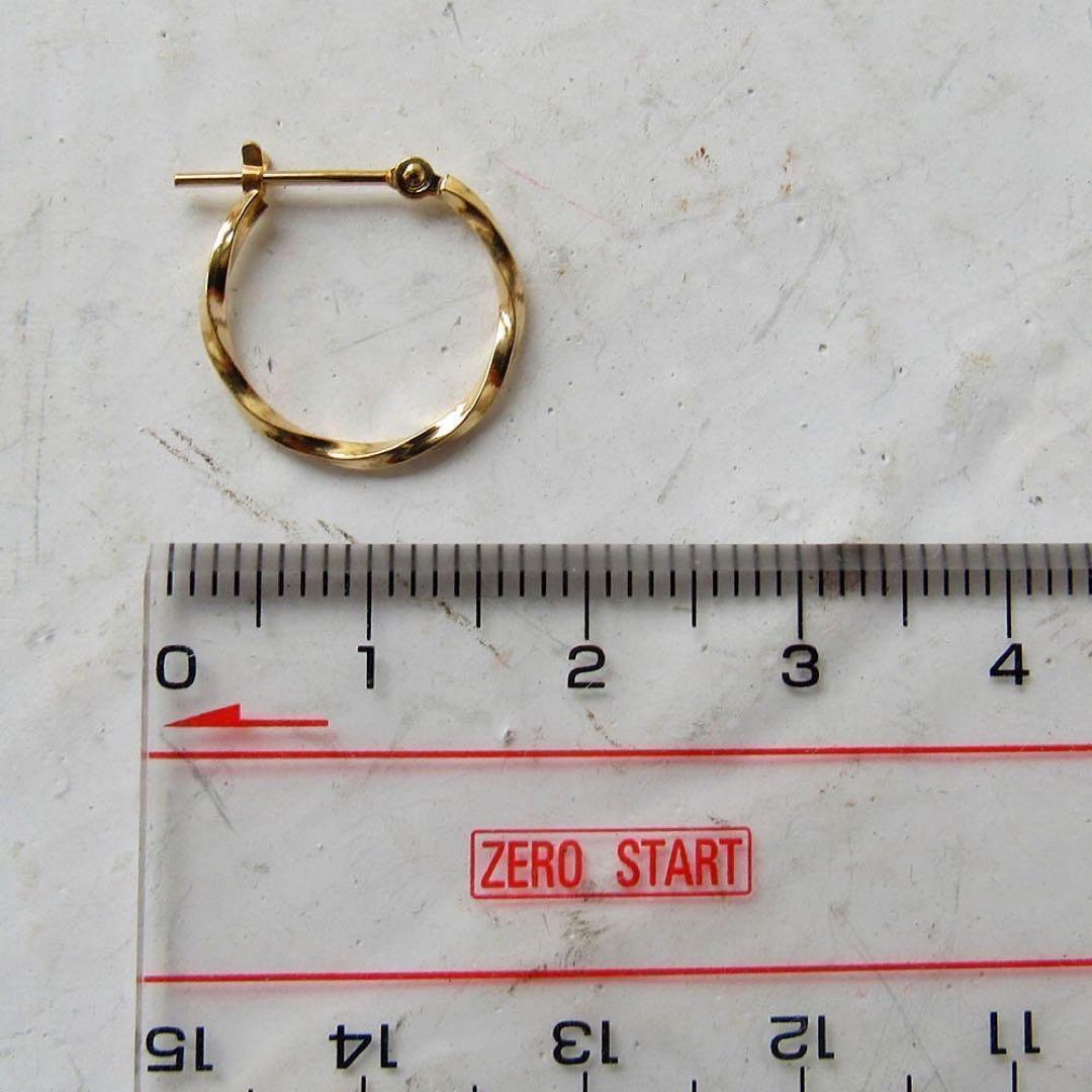 18K ピアス フープ フープピアス 片耳 片方 K18 新品 本物 ゴールド