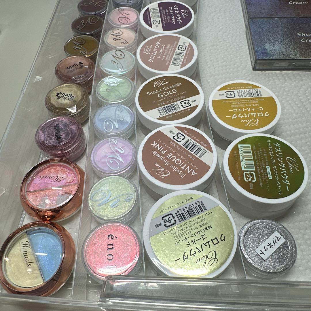 【美品】ネイルアート パウダー各種 大量 まとめ売り 33種類 ミラーパウダー等