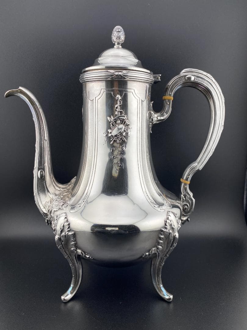 I25 フランス 楽器文様 オーケストラ 純銀950 ティーポット コーヒー