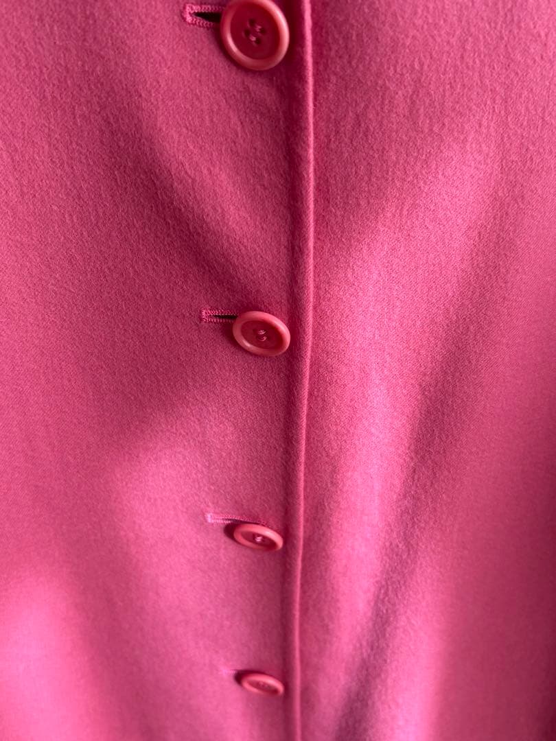 Loropianaロロピアーナピンク 七分袖 ボタン付き ワンピース