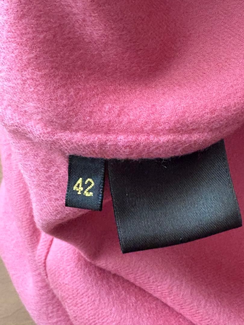 Loropianaロロピアーナピンク 七分袖 ボタン付き ワンピース