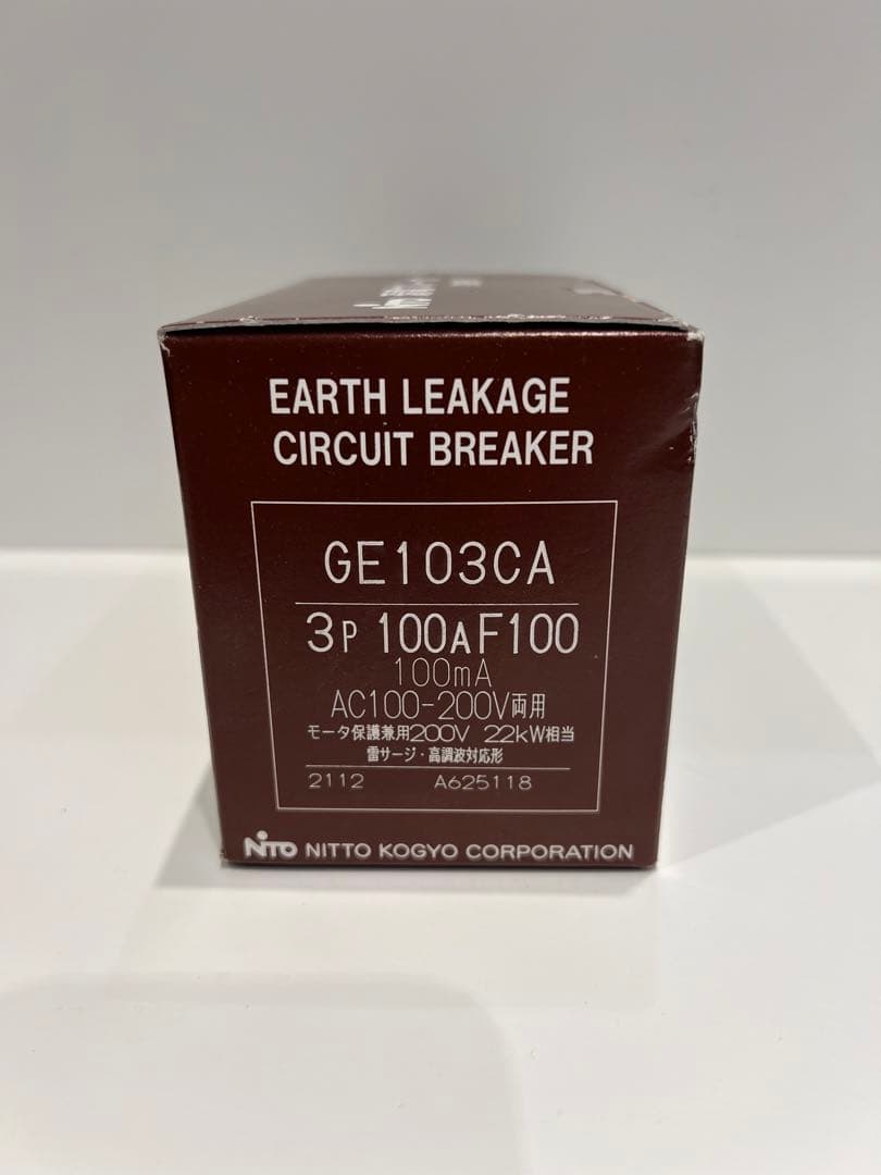 日東　3P100A漏電ブレーカー　GE103CA 3P100AF100