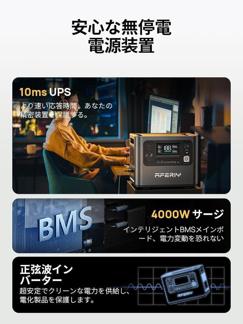 新品未開封　ポータブル電源 大容量 2048Wh　AFERIY P210