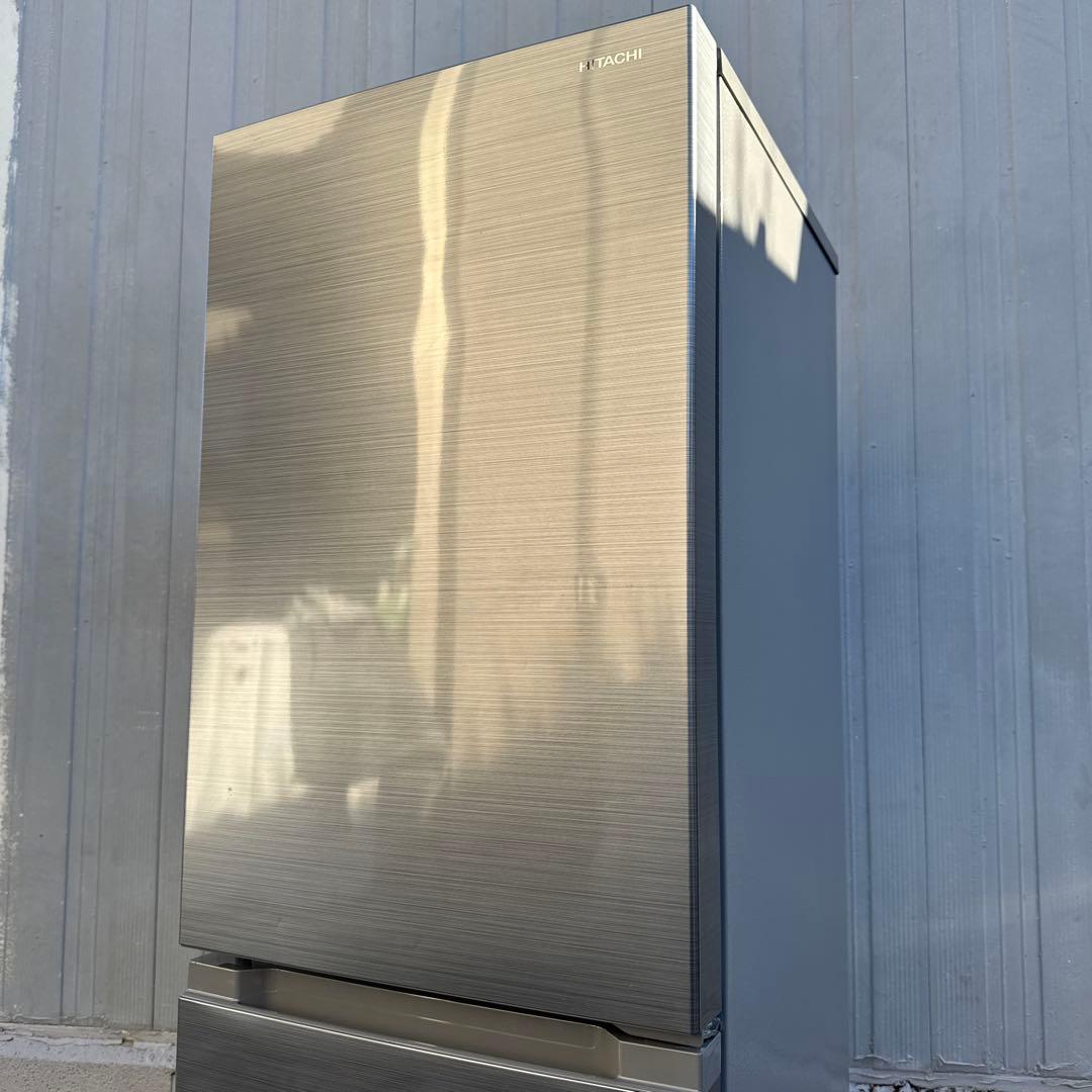 美品 HITACHI 2021年製 2ドア冷蔵庫 メタリックシルバー 154L