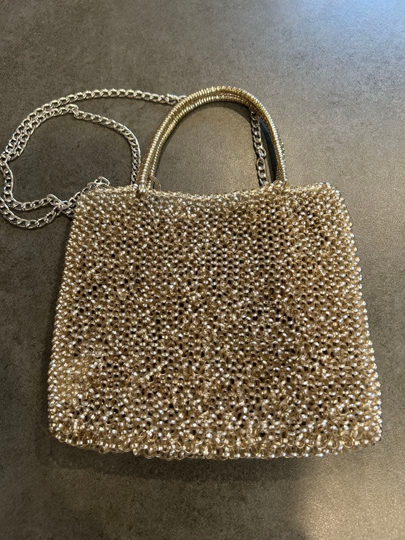 アンテプリマ★ANTERIMA★シルバー ゴールドスクエア★ミディアム