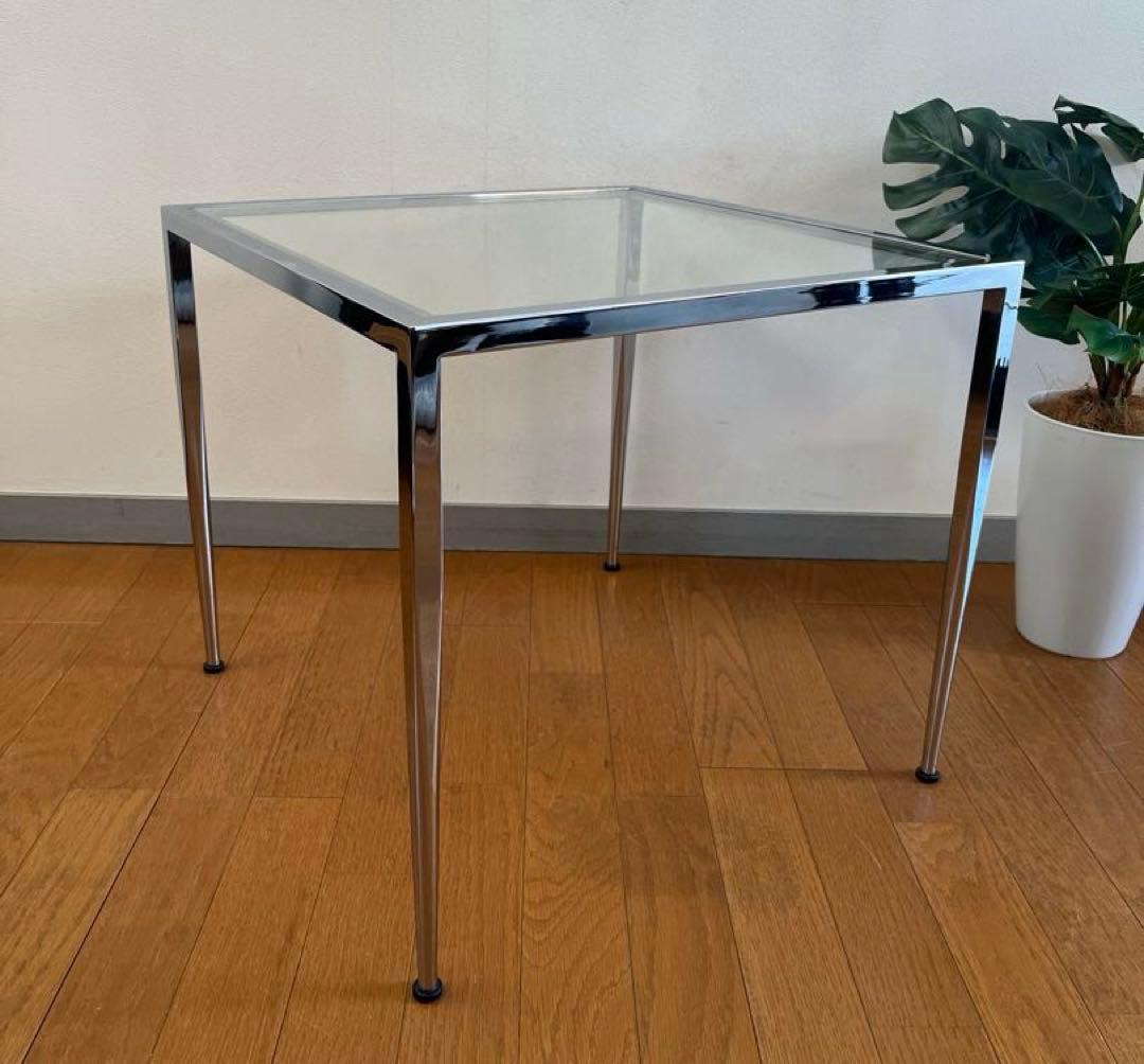 モダンスタイル　ガラスサイドテーブル　ミッドセンチュリー　ヴィンテージ　90's